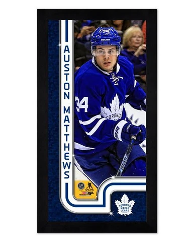 Toronto Maple Leafs Auston Matthew 6.75" x 13" Mini Glass Front Frame Hockey Cover