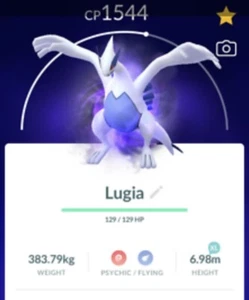 Pokémon Go Apex Lugia (Purified when Trade) With Legacy move Set - Afbeelding 1 van 2
