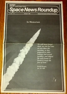NASA SPACE NEWS ROUNDUP IN MEMORIAM Feb. 7, 1986 ~ Reagan Honors Challenger  7 - Picture 1 of 4