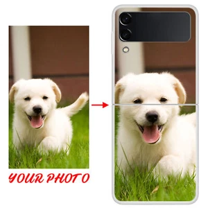 Personalised Hard Phone Case Cover Custom For Samsung Galaxy Z Flip 3 4 5 6 7 - Picture 1 of 12