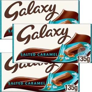 Galaxy Chocolate Bar Selection 135g |Caramel ,Crumble,Salted Caramel Gift Box - Picture 1 of 6