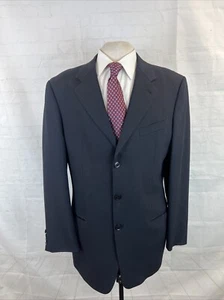 Armani Collezioni Men's Dark Navy Blue Subtle Striped Blazer 42L $895 - Picture 1 of 13