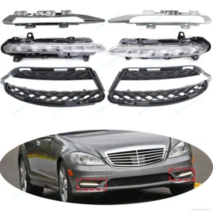 L&R Front Fog Light Grille Fit For Mercedes Benz S W221 S350 S400/550 2007-2013 - Picture 1 of 13