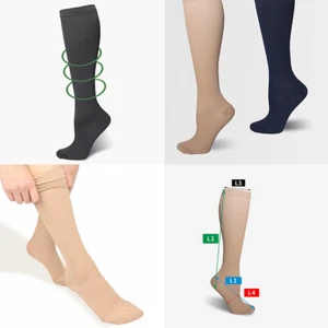 US 6Pairs Compression 15-20mmHg Graduated Support Socks Calf Men Women S-XXL - Picture 1 of 20