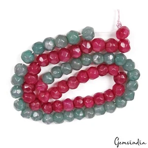 200 Cts/64 Pcs Natural Red Green Quartz Round Cut 7mm-9mm Drilled jewelry Beads - Picture 1 of 10