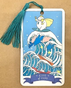 King of  Cups - Kawaii Tarot Bookmark Card Deck -  kindness, compassion & wisdom - Picture 1 of 8