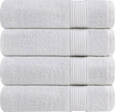 Paquete de 4 toallas de baño extra grandes 100 % algodón 27"x54" altamente absorbentes suaves Foto 1 de 4