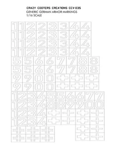 Generic German Armor Markings for WW2 tanks in 16th scale - Picture 1 of 2