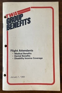 Vtg TWA Employee Benefits Retirement Plan Flight Attendants 1989 Manual Booklet - Picture 1 of 5