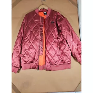 Nike Air Puffer Bomber Burgundy Lightweight Jacket Men XL Full Zip - Picture 1 of 8