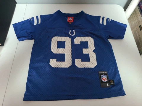 Youth Indianapolis Colts Dwight Freeney Jersey Size Large Blue NFL Football Cover