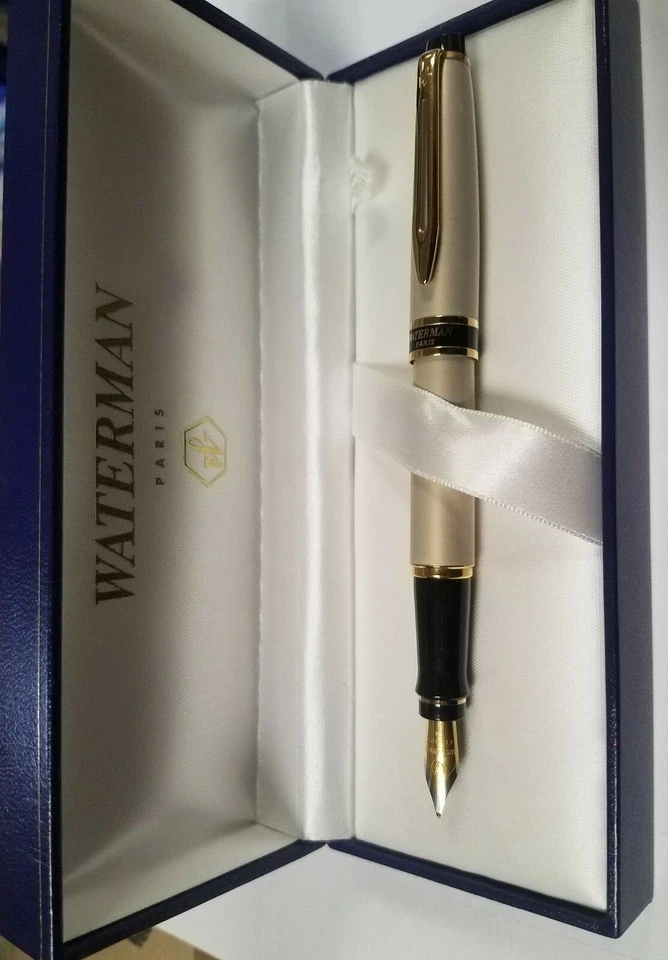 Pluma Estilográfica Waterman Expert Champagne & Gold Mediana Pt Nueva En Caja Foto 1 de 1
