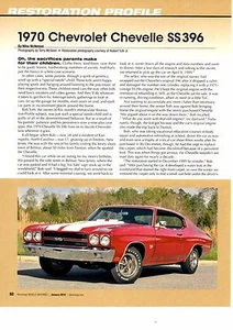 1970 CHEVROLET CHEVELLE SS 396 ~ NICE 6-PAGE RESTORATION ARTICLE / AD - Picture 1 of 1