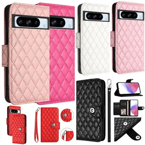 Wallet Card Holder Case Flip Leder Hülle für Google Pixel 9a 9 Pro XL 8A 7A 6A - Bild 1 von 88