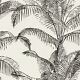Pandore Palm Leaves Wallpaper Metallic White / Black Rasch 406801