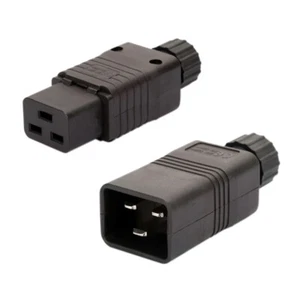 IEC320 C19 Socket C20 Plug Rewireable Power Cable Connector AC 250V 16A Black - Picture 1 of 12
