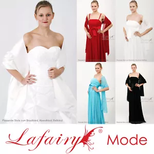 extra breite Stola Brautkleid/Abendkleid Satin/Chiffon viele Farben zur Auswahl - Bild 1 von 3