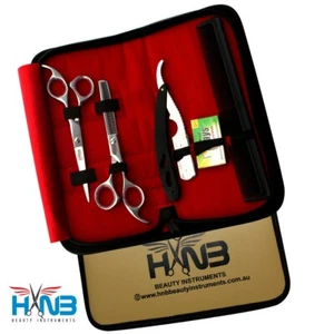  Barber Scissor Set Japanese steel 5.5" Hair Cutting, Thinning shears, razor. - Picture 1 of 6