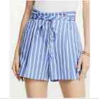 Ann Taylor Striped Pleated Tie Waist Shorts, Size 0