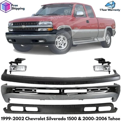 Front Bumper Chrome Kit For 1999-2002 Chevrolet Silverado 1500 & 2000-2006 Tahoe Foto 1 de 4