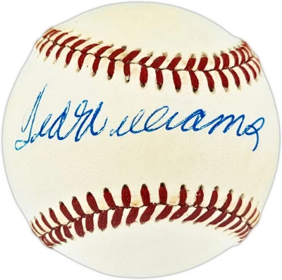 Ted Williams Signed AL Baseball Boston Red Sox Beckett - Image 1 of 4