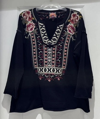 🌺Hermosa Sudadera Johnny Was Issoria 1X Algodón Bordado Usada en Excelente Condición Foto 1 de 4