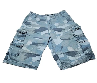PLUGG Camo Cargo Shorts Men's 32 in Military Grunge Skater 11" Inseam Distressed - Image 1 of 4