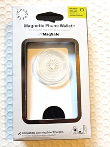 PopSockets Magnetic MagSafe PopWallet+ Phone Wallet & Grip iPhone - White/Clear - Picture 1 of 2