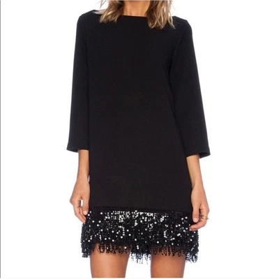 Vestido Kate Spade negro con flecos de lentejuelas  Foto 1 de 4