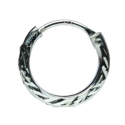 Anillo de aro con bisagras 8 mm diamante para dormir 22 g (0,6 mm) plata 925 nariz hélice piercing Foto 1 de 4