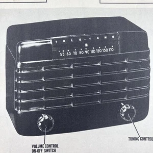 1947 Tele-Tone Radio Model 135 Wire Schematic Service Manual Vintage Original - Picture 1 of 2