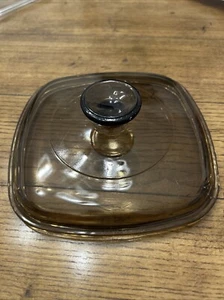Pyrex A-7-C Square Glass Replacement Lid Amber Visions Dish 7” X 7” LID ONLY - Picture 1 of 2