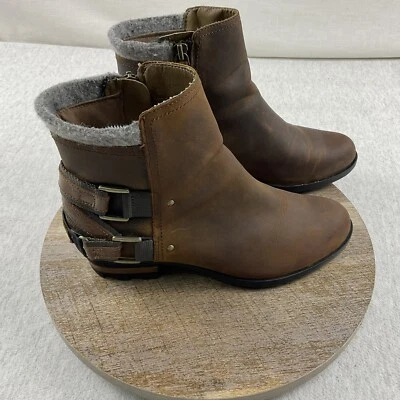 Sorel Ankle Boots Women’s 8.5 Leather Upper NL2269-260 Classic Belted Heel Brown - Image 1 of 4