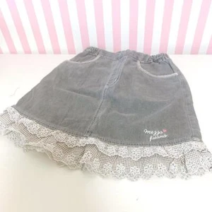 Mezzo Piano Denim Skirt Black Frill Lace Heart Pocket Simple Approx. H 130cm JP - Picture 1 of 24