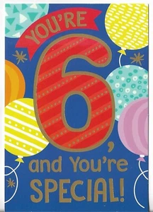 NEW HALLMARK Birthday Card 4.5x7 You're 6 Years Old! Sixth Birthday UR Special - Picture 1 of 3
