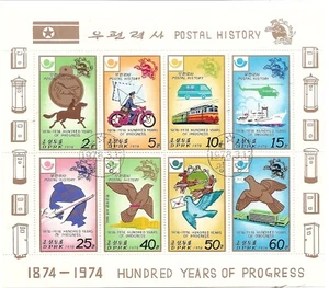 Korea (N) 1978 SG1696-1701 8v Sheet NH/CTO Postal Progress inc Mail steamer and - Picture 1 of 1