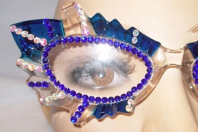 UNIQUE BOUTIQUE RHINESTONE READING GLASSES 2.50 BLUE CATEYE SHAPE FREE US SHIP - Imagem 1 de 4