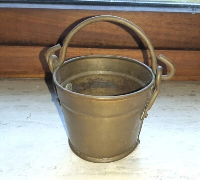 alter Messing massiv Übertopf Blumentopf sehr dekorativ Ø 10 cm x H 9 cm - Bild 1 von 4