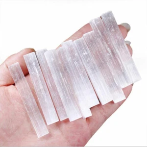 10PC SELENITE STICKS BULK Sticklets Crystal Wands Natural Healing Crystals - Picture 1 of 8