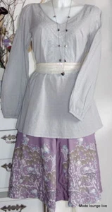 NOA NOA blusa blusa camicia cotton mist grigio ricamo cotone - Foto 1 di 3