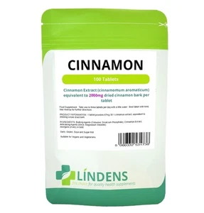 Lindens Cinnamon Tablets 2000mg TRIPLE PACK 300 tablets (cinnamon bark extract) - Picture 1 of 1