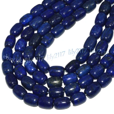 Gemas de cilindro de barril de lapislázuli azul natural cuentas sueltas 15"" 12x16/13x18 mm Foto 1 de 4
