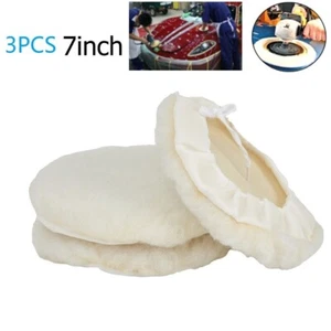 3Pcs 7inch✅Car Lambs Wool Bonnet Buffing Wheel Pad Buffer Polishing Polisher Pad - Picture 1 of 20