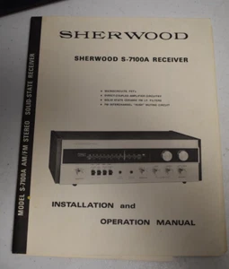 Original Sherwood 5-7100A Receiver Installation And Operation Owner's Manual - Picture 1 of 2