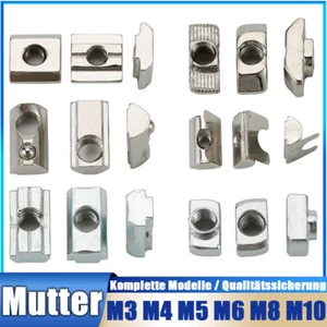 M3 M4 M5 M6 M8 M10 Hammer Mutter Aluprofile Verbinder für Alu Profil Befestigung - Picture 1 of 65