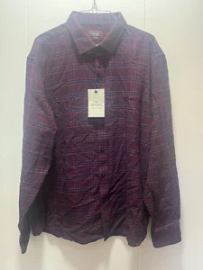 Untuckit Flannel Barry Shirt Navy Blue Red Plaid Men's Size 2XL Regular Fit NEW - Picture 1 of 6