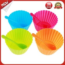 es 4pcs helado plástico frutero con cuchara lindo Color caramelo paletas taza cu