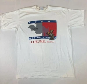 Camisa Bandera Rara De Colección Cozumel Tommy Got No Fingers Psycho Chihuahua Deletrear Años 90 - Imagen 1 de 6
