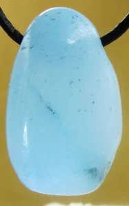 ARAGONIT BLAU natur TROMMELSTEIN gebohrt Anhänger 2. WAHL Nr.8 - Bild 1 von 3