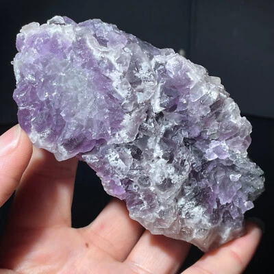 391g Natural Super Hermoso Cristal Fluorita Morado Mineral Muestra Estándar - Imagen 1 de 4